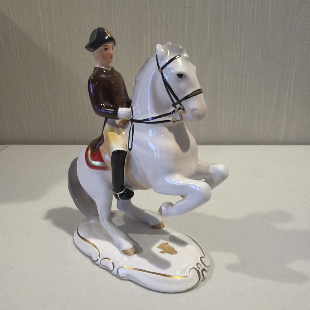 Vtg Keramos Wien Lipizzaner Horse Rider Levade 5178 Austria Porcelain Figurine